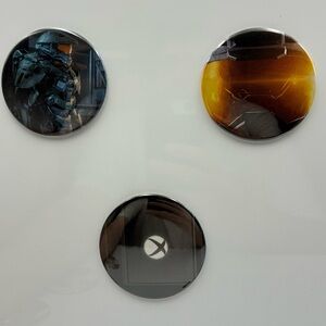 Lot Of 3 Master Chief And Xbox . 3 Inch Fridge Magnets. From Old Xbox Magazine